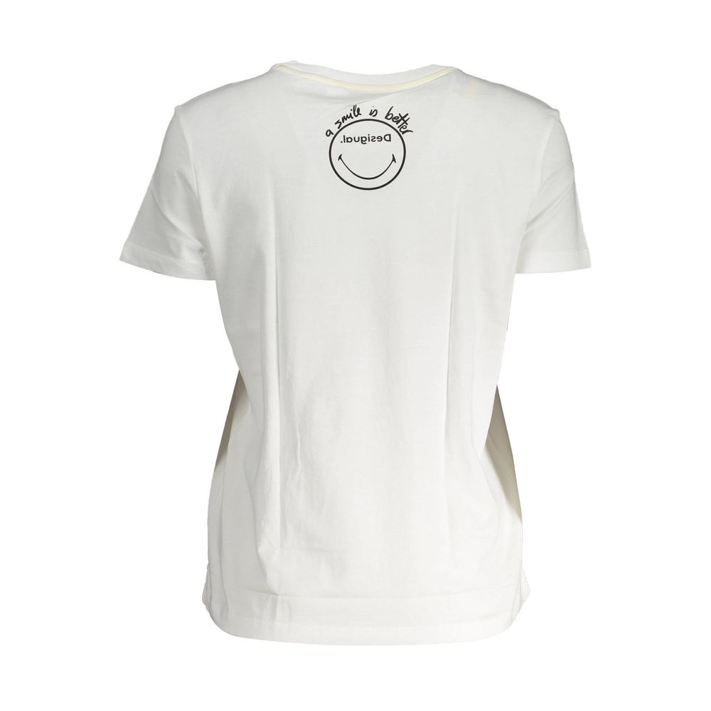 Desigual White Cotton Women T-Shirt