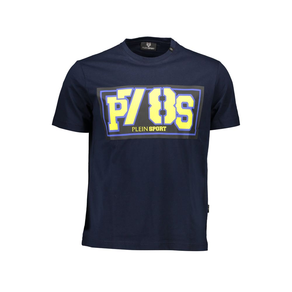 Plein Sport Blue Cotton Men T-Shirt | Regal Royce