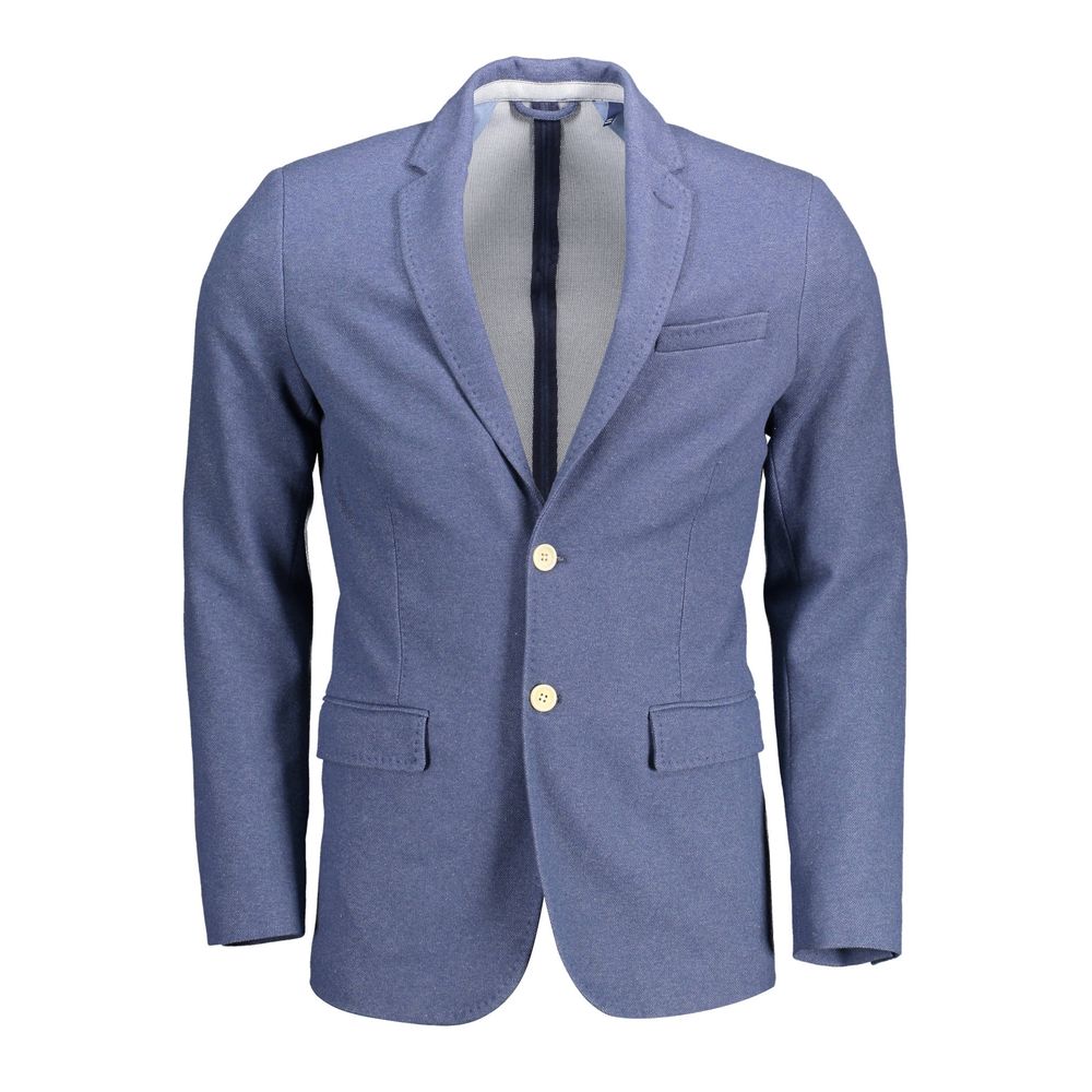Gant Blue Cotton Men Jacket | Regal Royce
