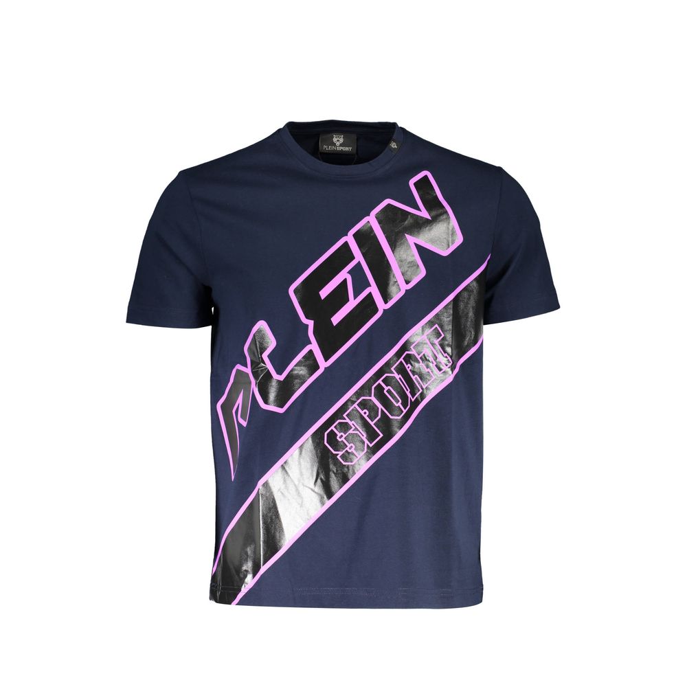 Plein Sport Blue Cotton Men T-Shirt | Regal Royce