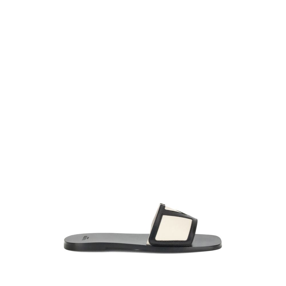 Valentino Garavani Multicolor Calf Leather Bos Taurus Flat Sandals | Regal Royce