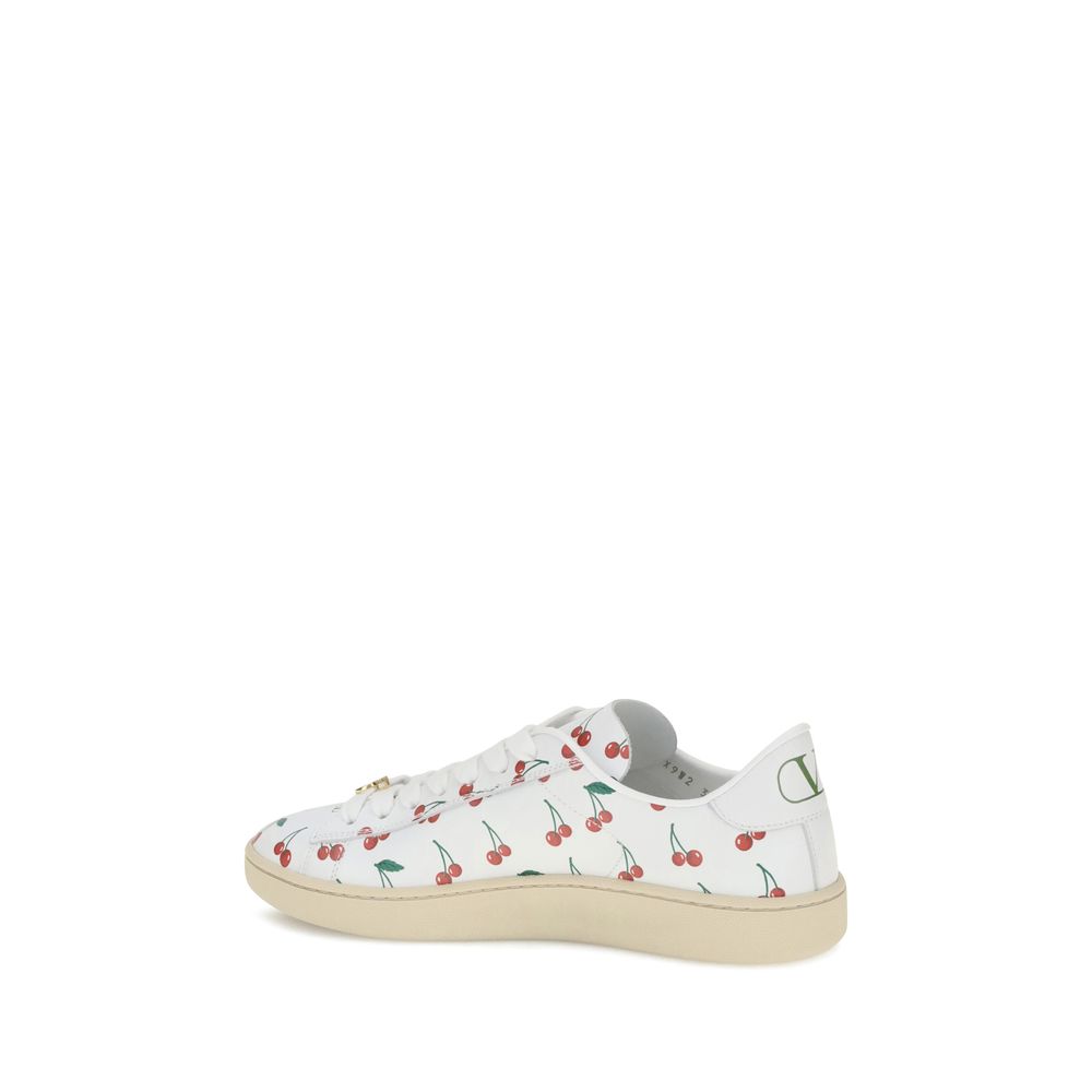 Valentino Garavani White Calf Leather Bos Taurus Low Top Sneakers | Regal Royce