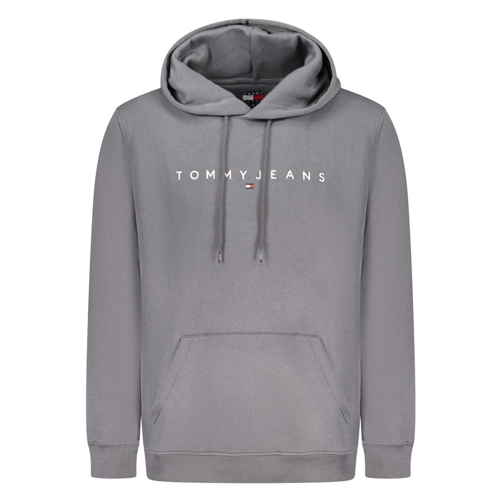 Tommy Hilfiger Grigio Cotton Men Sweatshirt Hooded Embroidery Pocket | Regal Royce