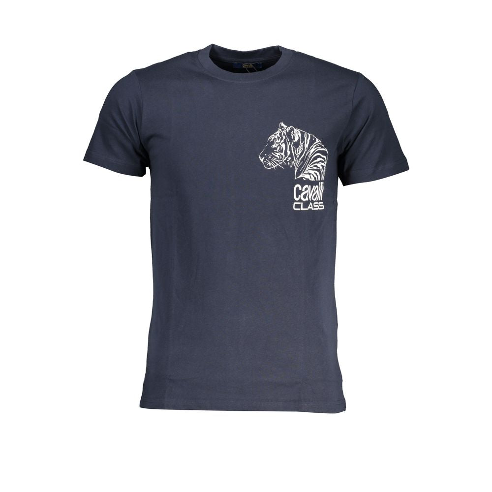Cavalli Class Blu Cotton Men T-Shirt | Regal Royce