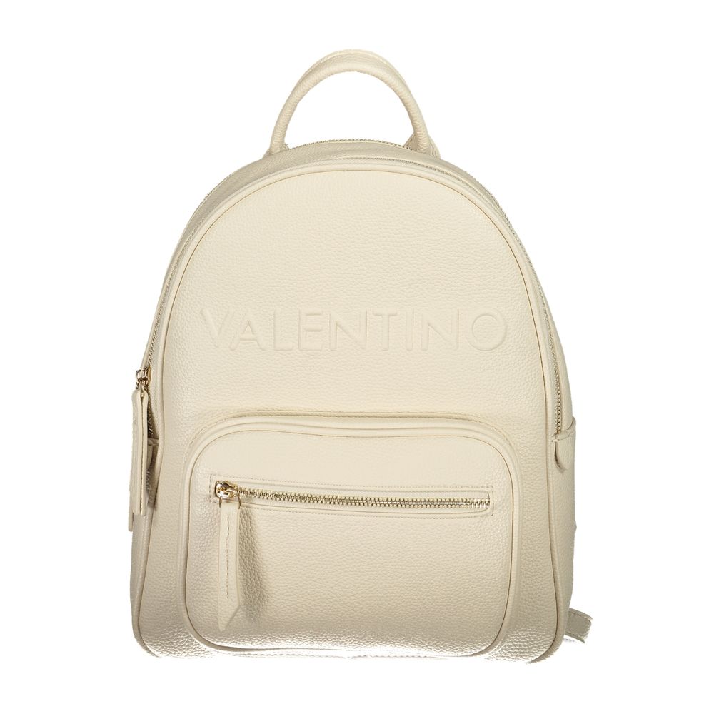 Mario Valentino Beige Polyurethane Women Backpack | Regal Royce