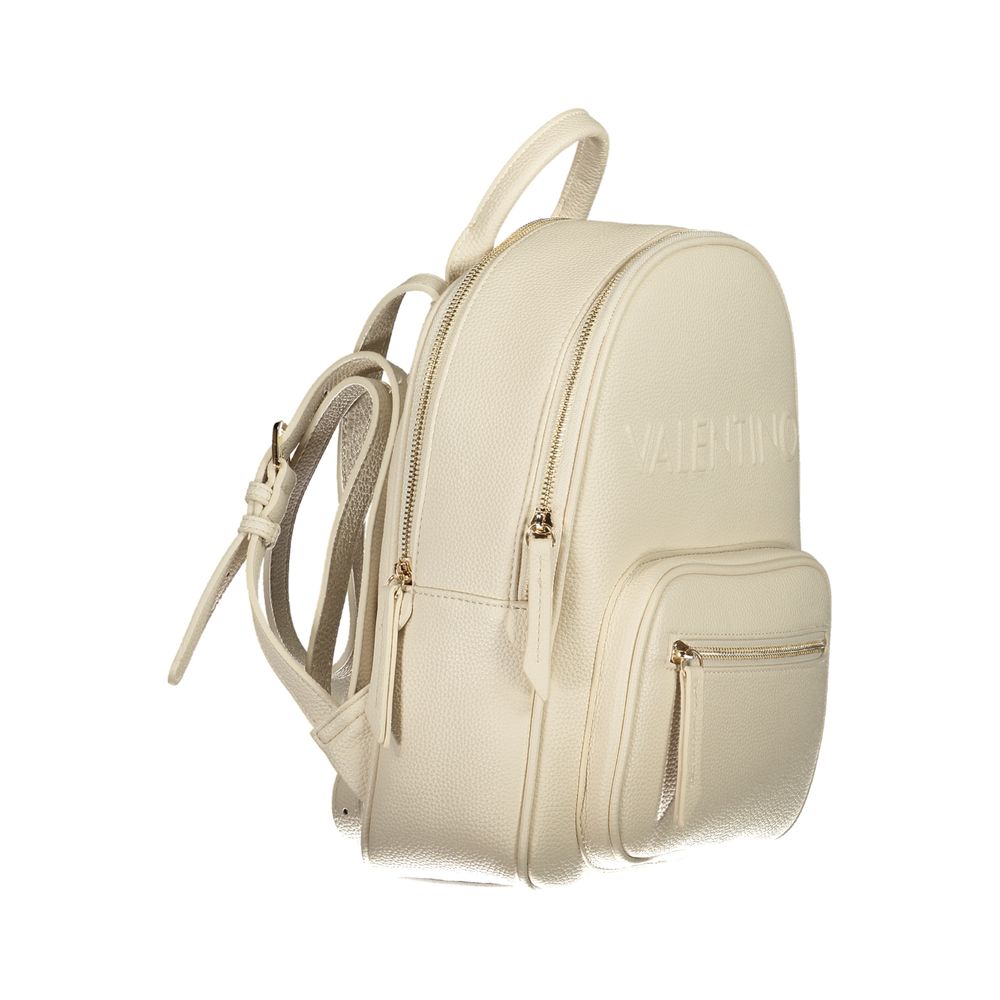 Mario Valentino Beige Polyurethane Women Backpack | Regal Royce