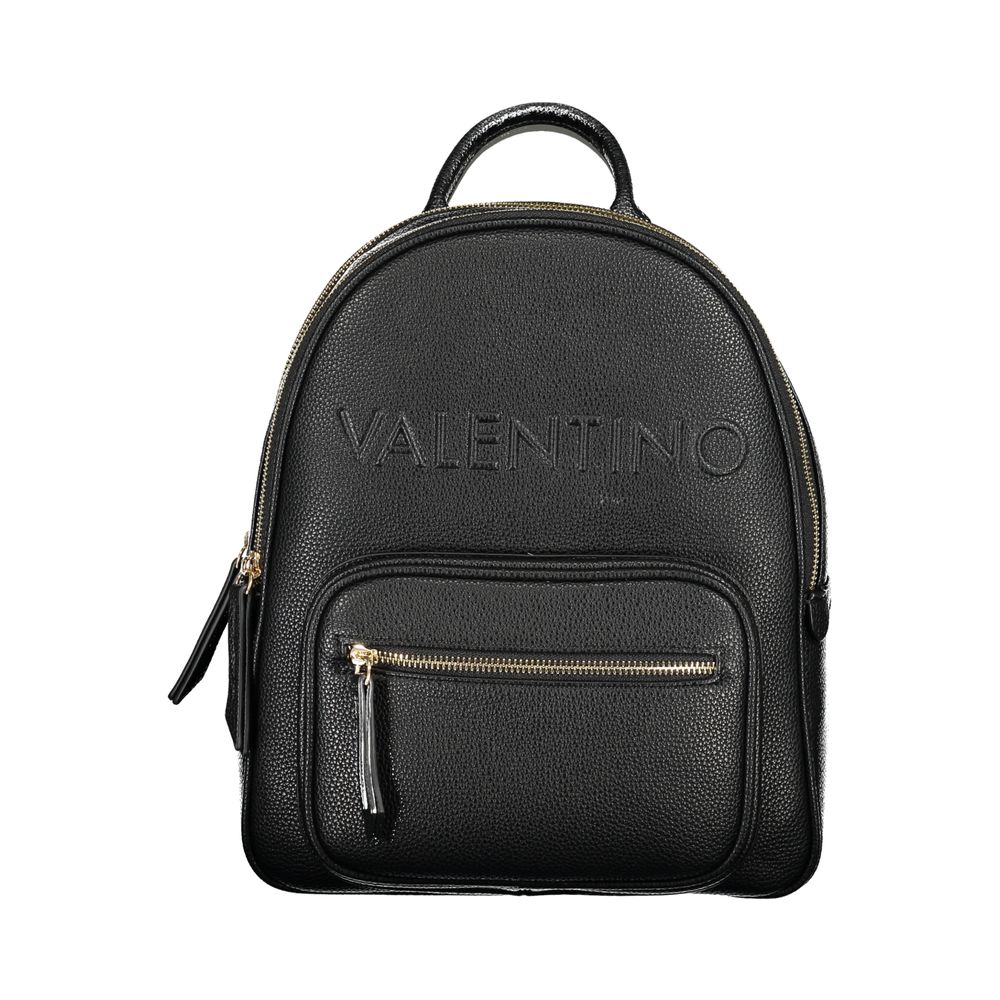 Mario Valentino Black Polyurethane Women Backpack | Regal Royce