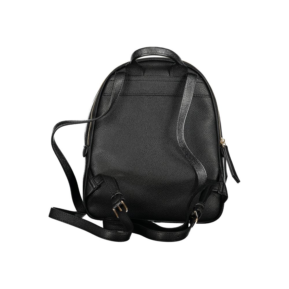 Mario Valentino Black Polyurethane Women Backpack | Regal Royce