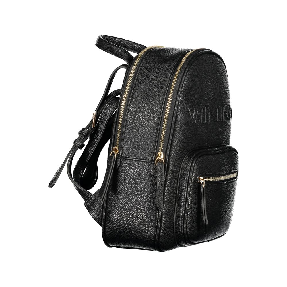 Mario Valentino Black Polyurethane Women Backpack | Regal Royce