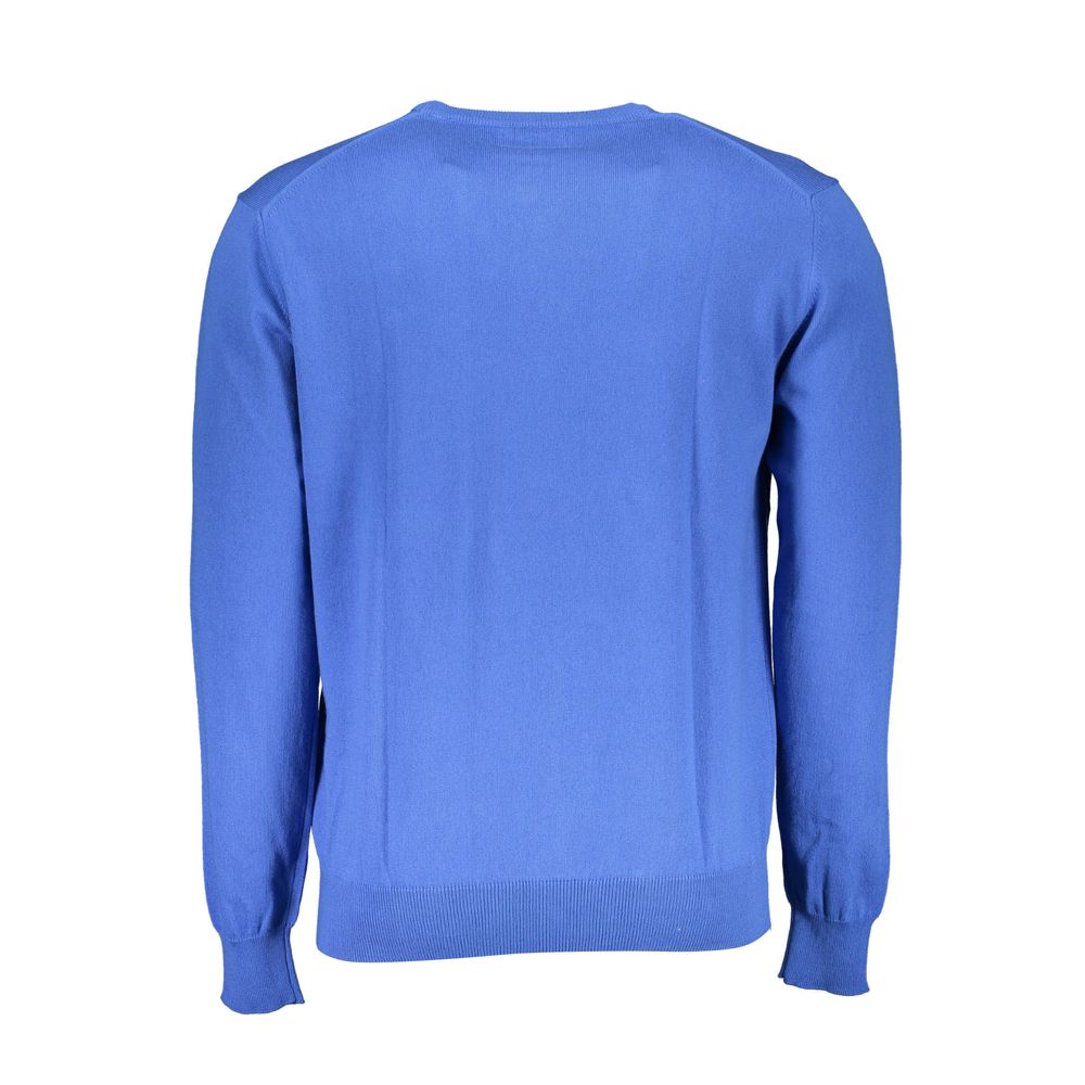 La Martina Blue Cotton Men's Knitwear Shirt | Regal Royce