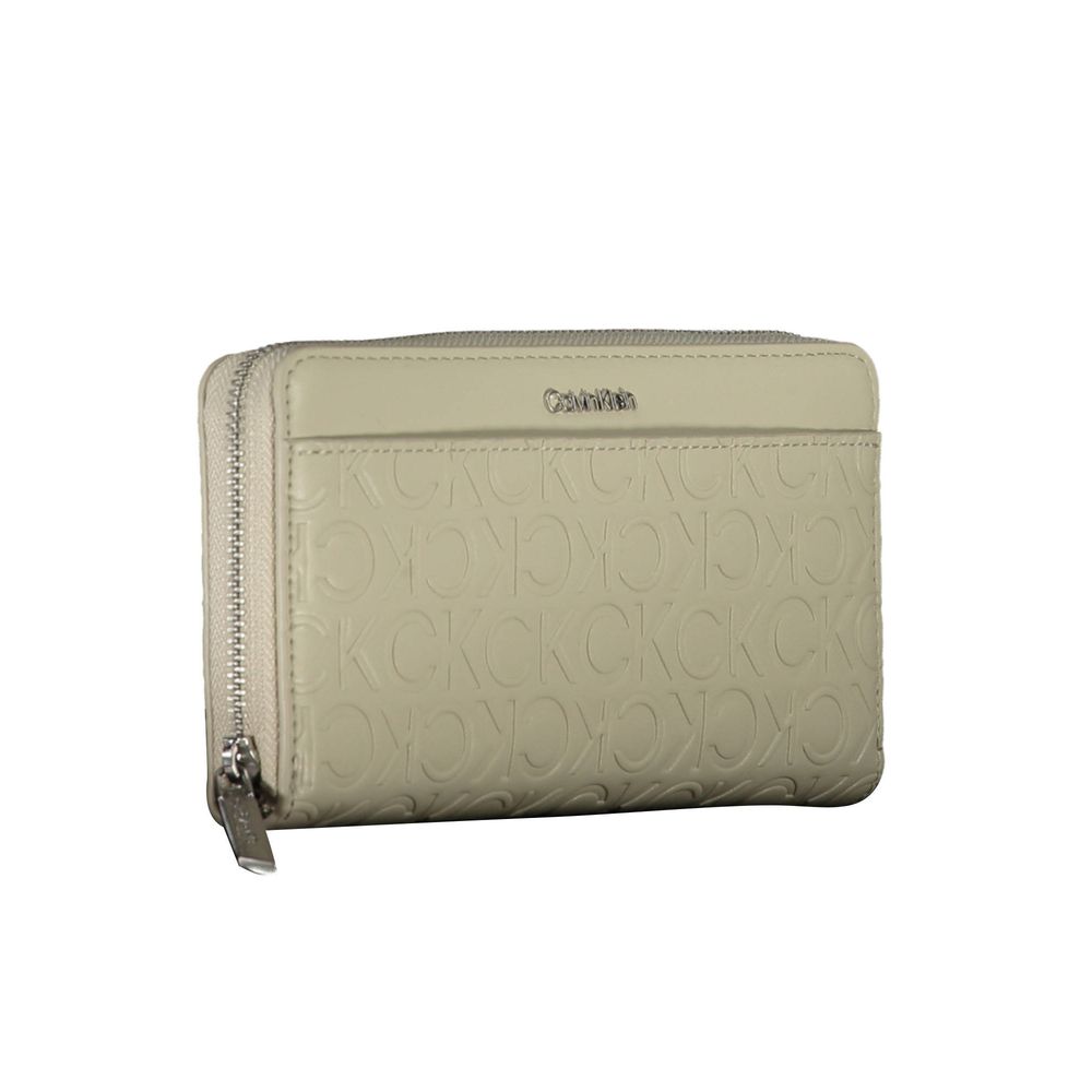 Calvin Klein Beige Polyurethane Women Wallet | Regal Royce