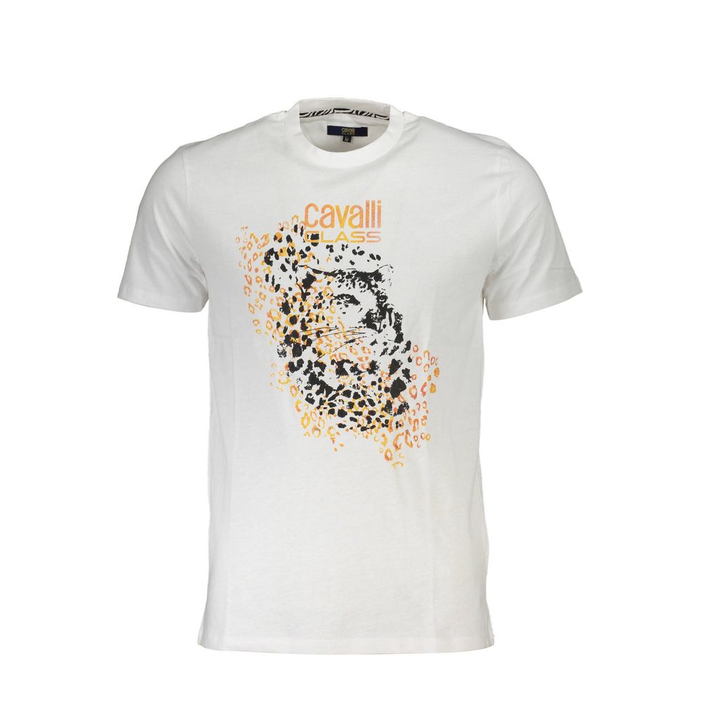 Cavalli Class White Cotton Men's T-Shirt | Regal Royce