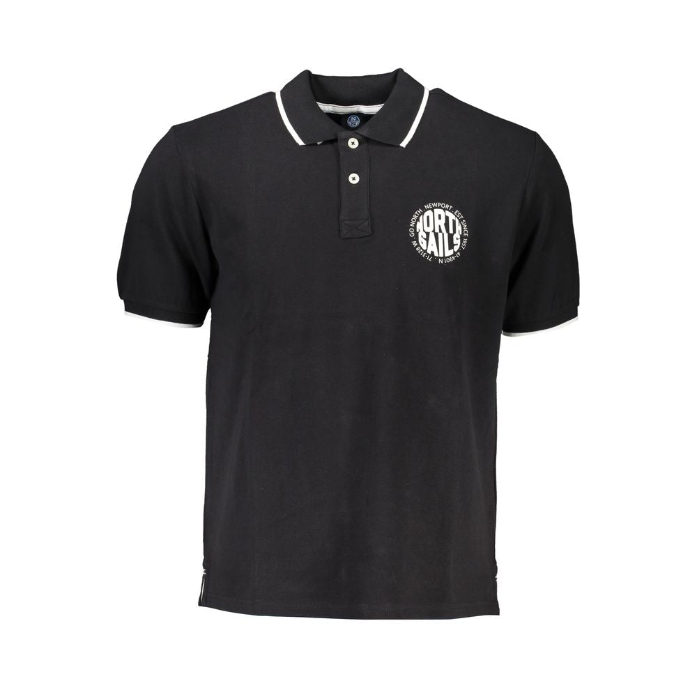 North Sails Black Cotton Men Polo Shirt | Regal Royce