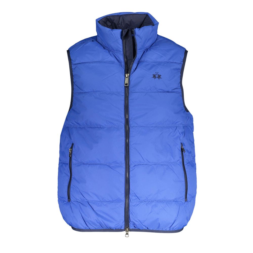 La Martina Blue Polyamide Men Jacket | Regal Royce