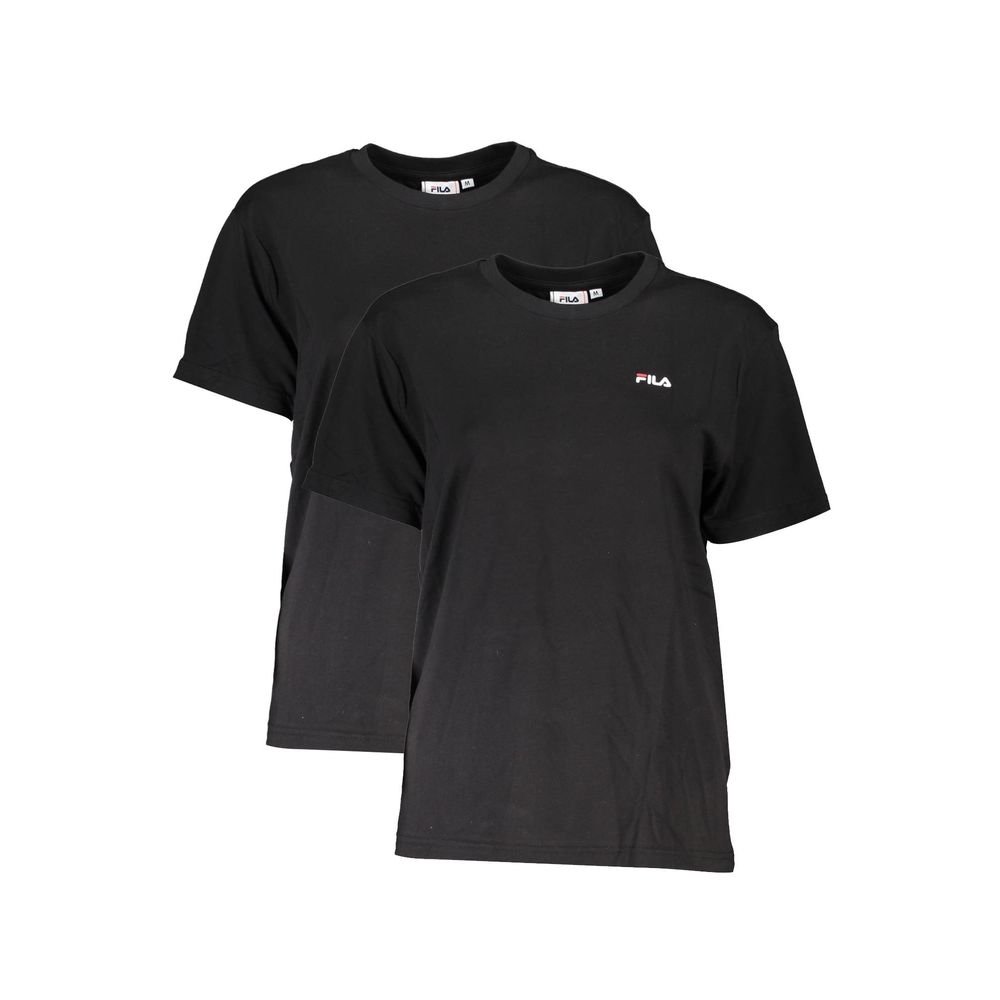 Fila Black Cotton Women T-Shirt | Regal Royce