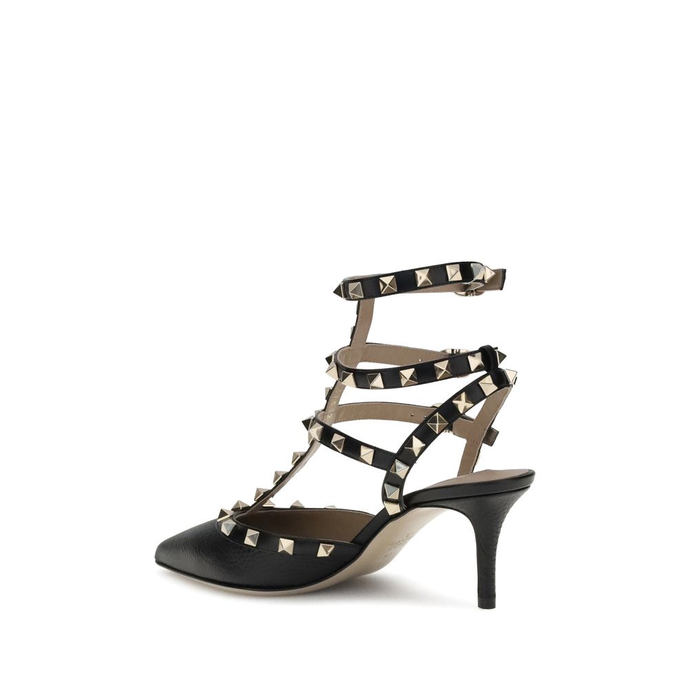 Valentino Garavani Black Calf Leather Bos Taurus Pumps | Regal Royce