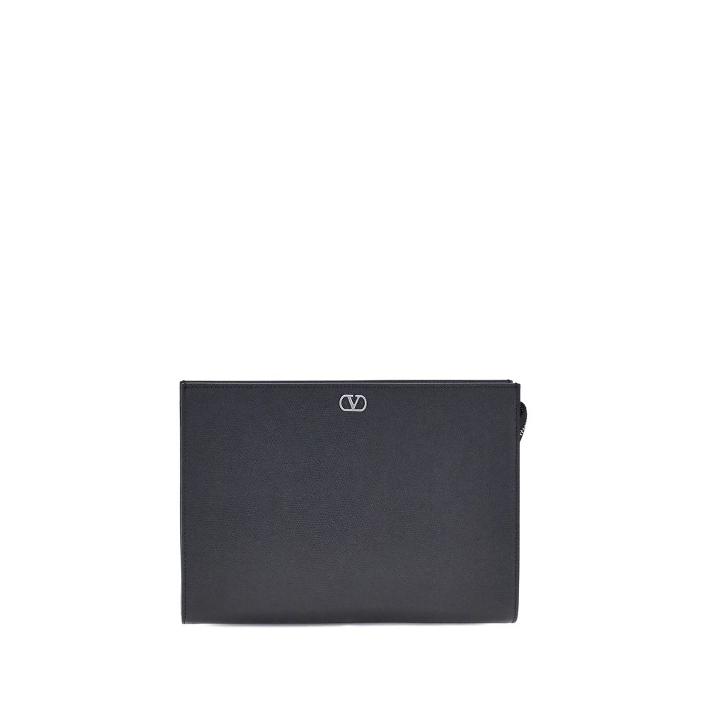 Valentino Garavani Black Calf Leather Bos Taurus Wallet | Regal Royce