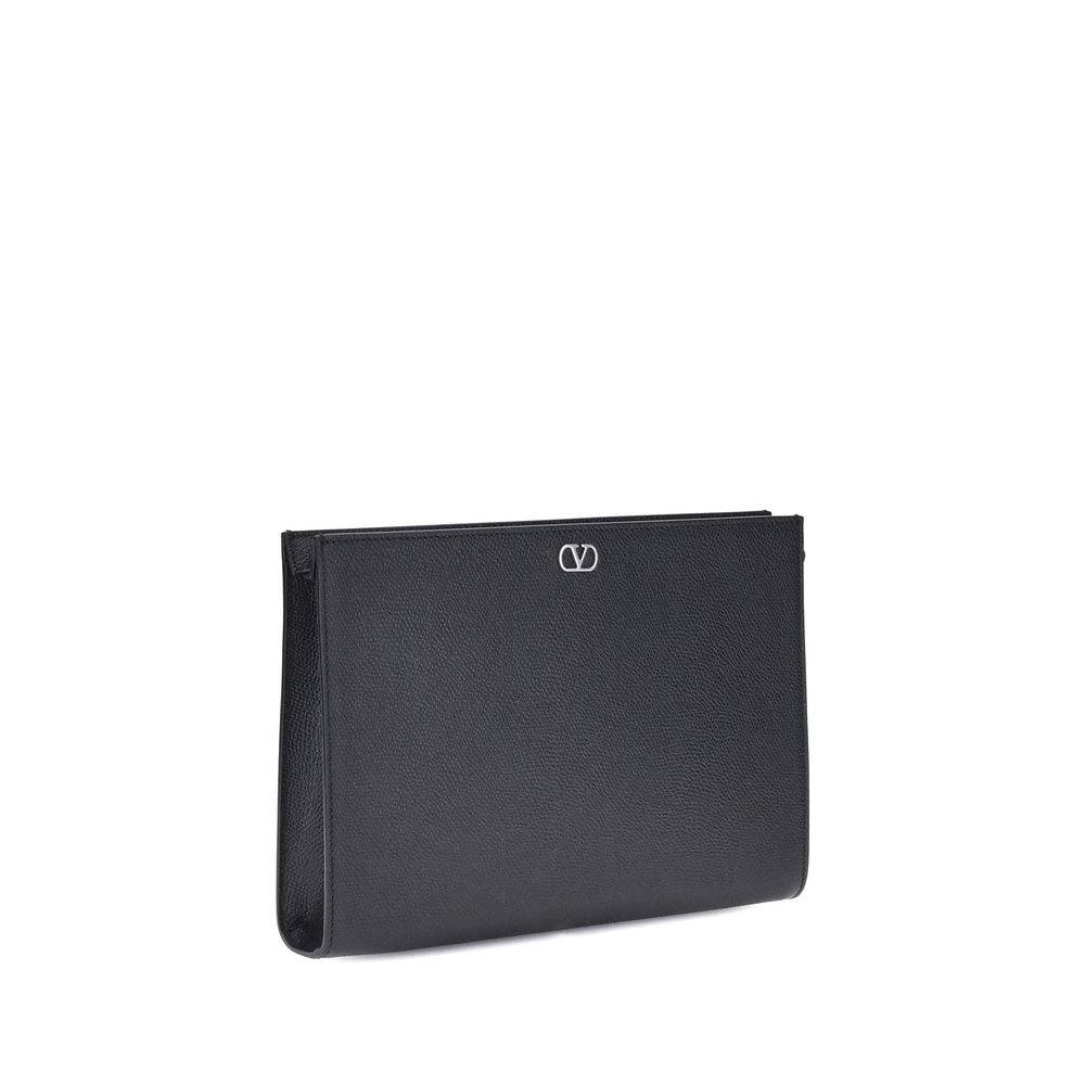 Valentino Garavani Black Calf Leather Bos Taurus Wallet | Regal Royce