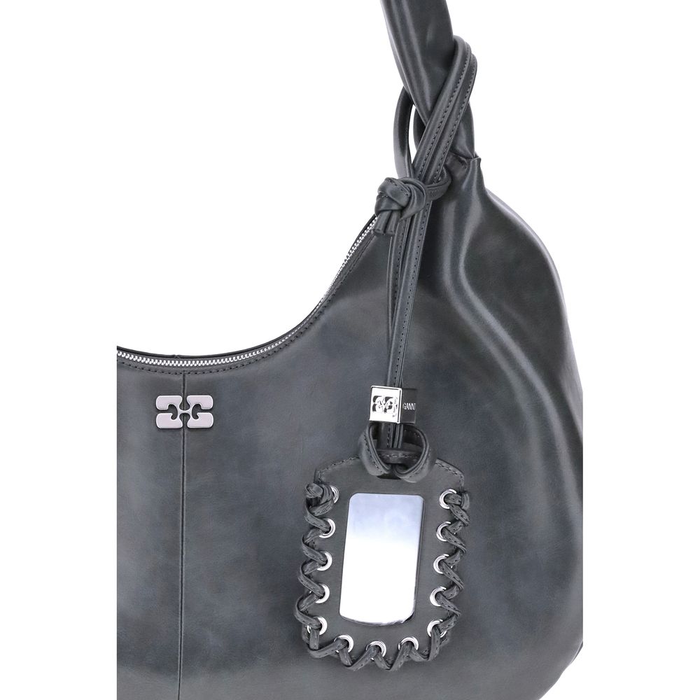 Ganni Black Lyocell Shoulder Bag | Regal Royce