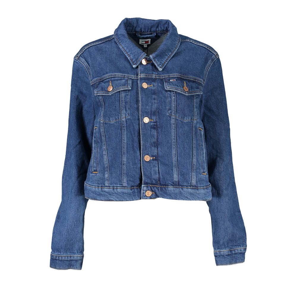 Tommy Hilfiger Blu Cotton Women Jacket | Regal Royce