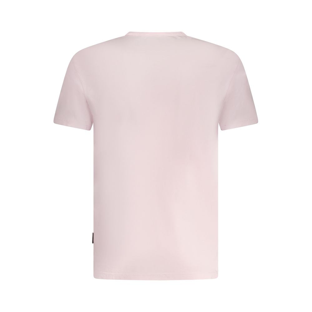 Napapijri Pink Cotton Men T-Shirt | Regal Royce