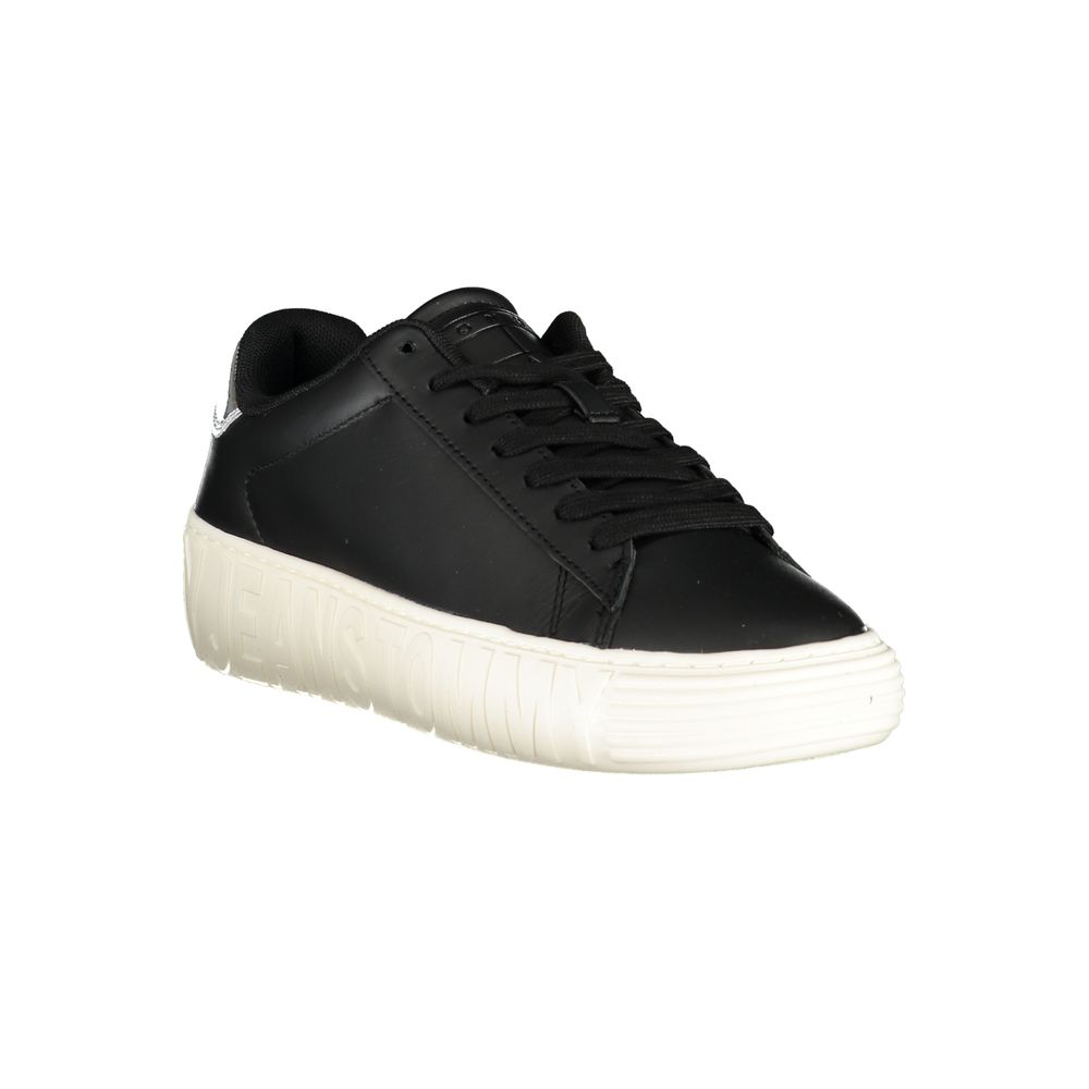Tommy Hilfiger Black Leather Women Sneaker | Regal Royce