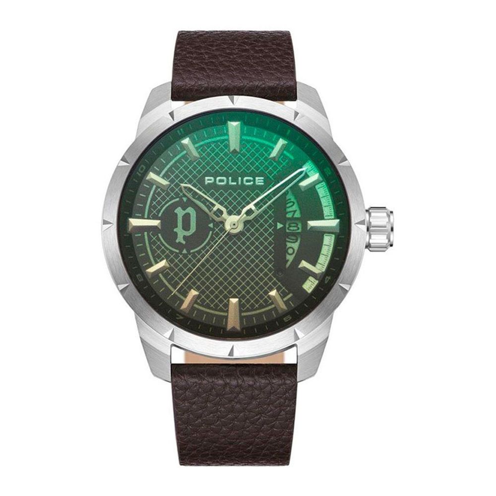 Police Brown Leather Dress Watch | Regal Royce