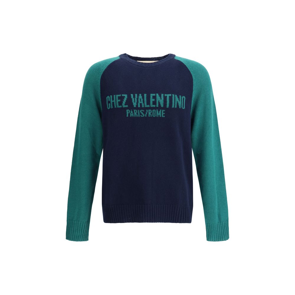 Valentino Blue Fleece Wool Sweatshirt | Regal Royce