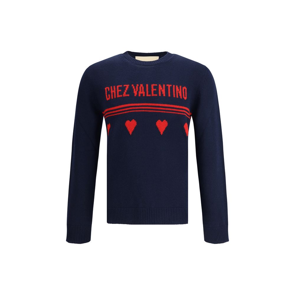 Valentino Blue Fleece Wool Sweatshirt | Regal Royce