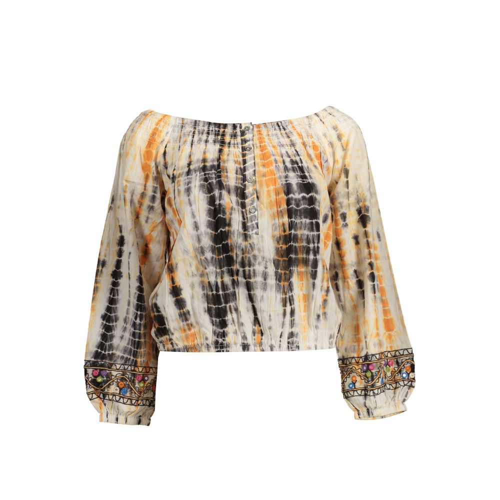 Desigual Beige Cotton Women T-Shirt | Regal Royce