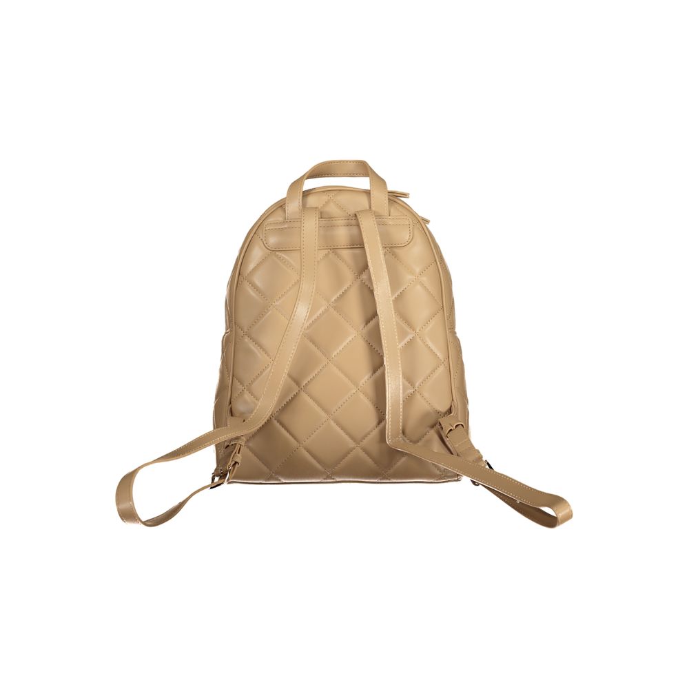 Mario Valentino Beige Polyurethane Women Backpack | Regal Royce