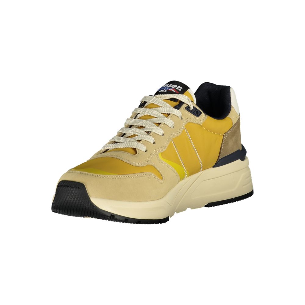 Blauer Beige Polyurethane Men Sneaker | Regal Royce