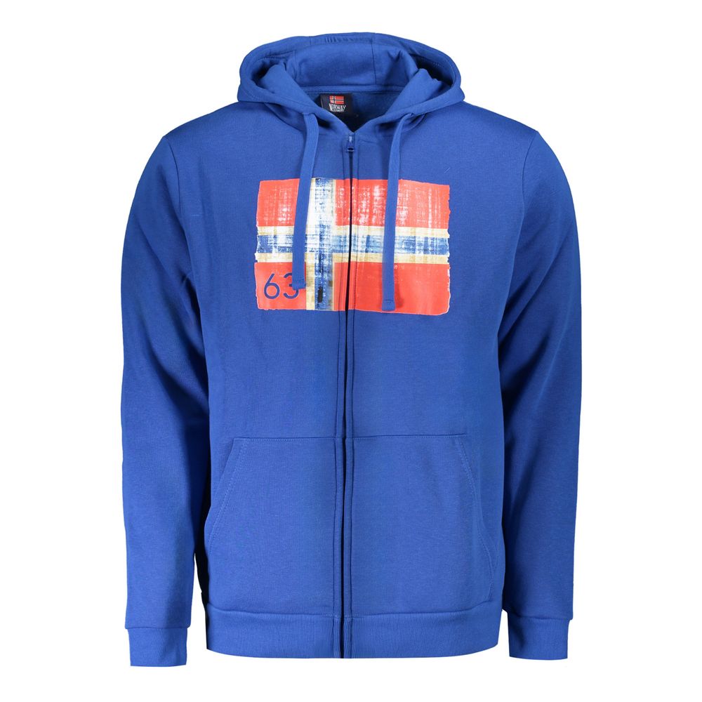 Norway 1963 Blue Cotton Men's Hooded Sweatshirt | Regal Royce