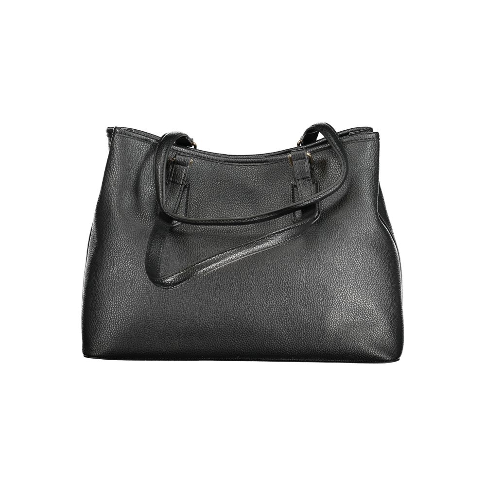 Mario Valentino Black Polyurethane Women Handbag | Regal Royce