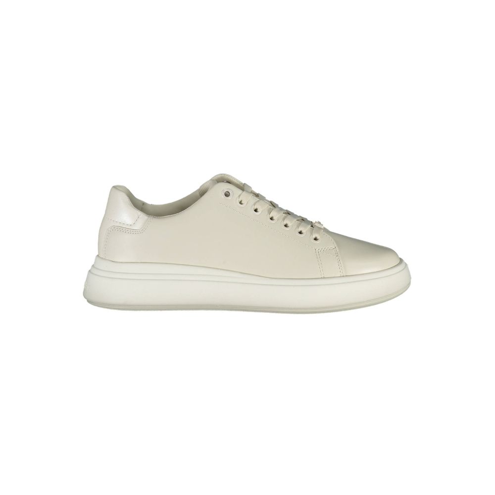 Calvin Klein Beige Leather Women Sneaker | Regal Royce