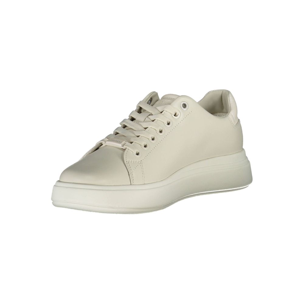 Calvin Klein Beige Leather Women Sneaker | Regal Royce