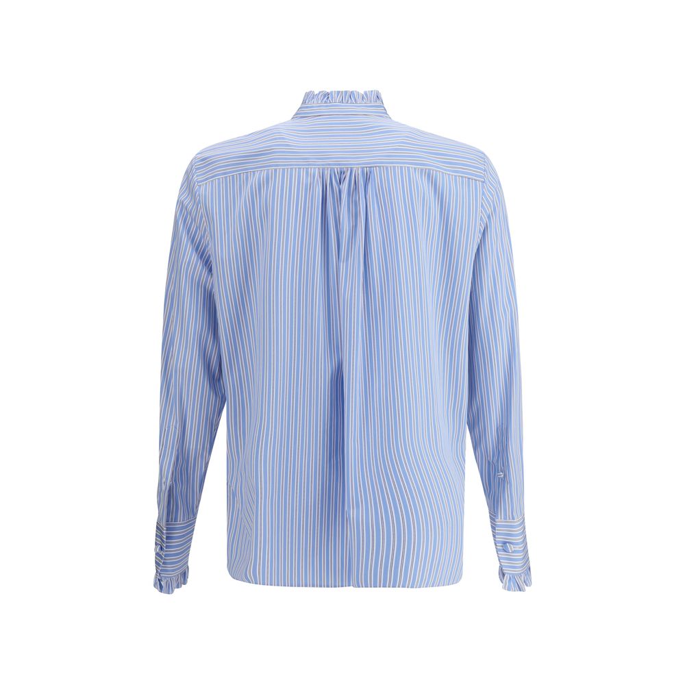 Valentino Light Blue Cotton Pattern Shirt | Regal Royce
