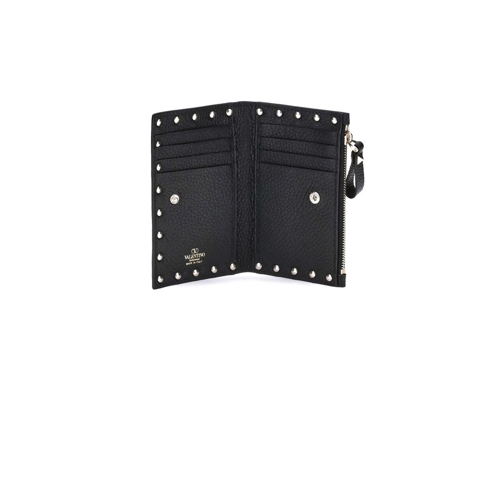 Valentino Garavani Black Calf Leather Bos Taurus Wallet | Regal Royce