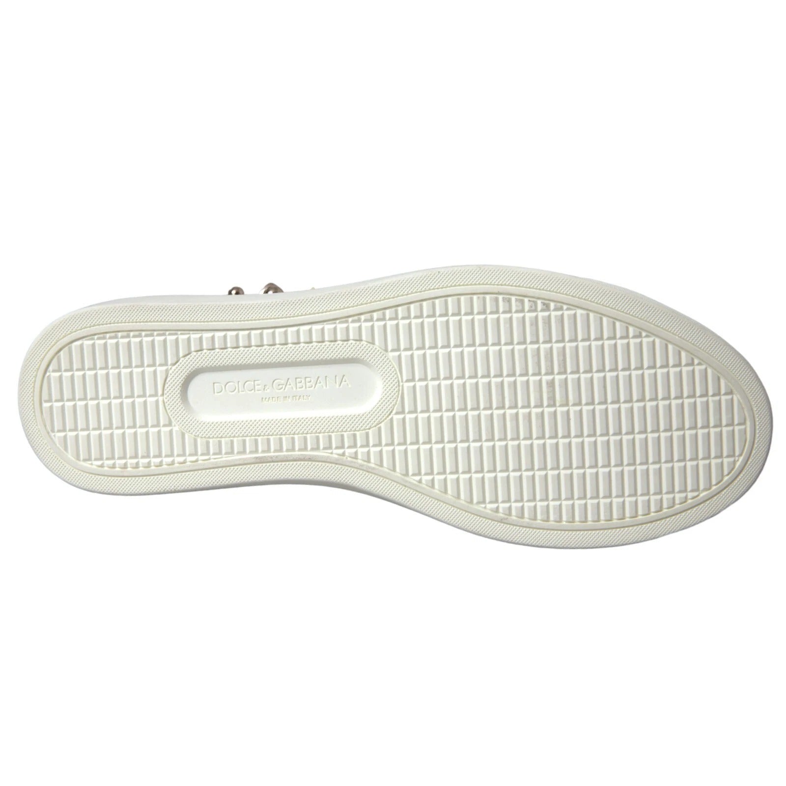 Dolce & Gabbana White Leather Gold Red Heart Sneakers Shoes | Regal Royce