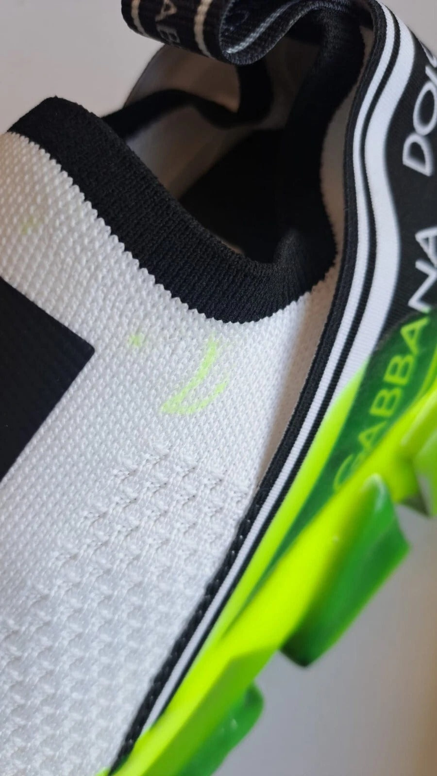 Dolce & Gabbana White Yellow Slip On Sorrento Sneakers Shoes | Regal Royce