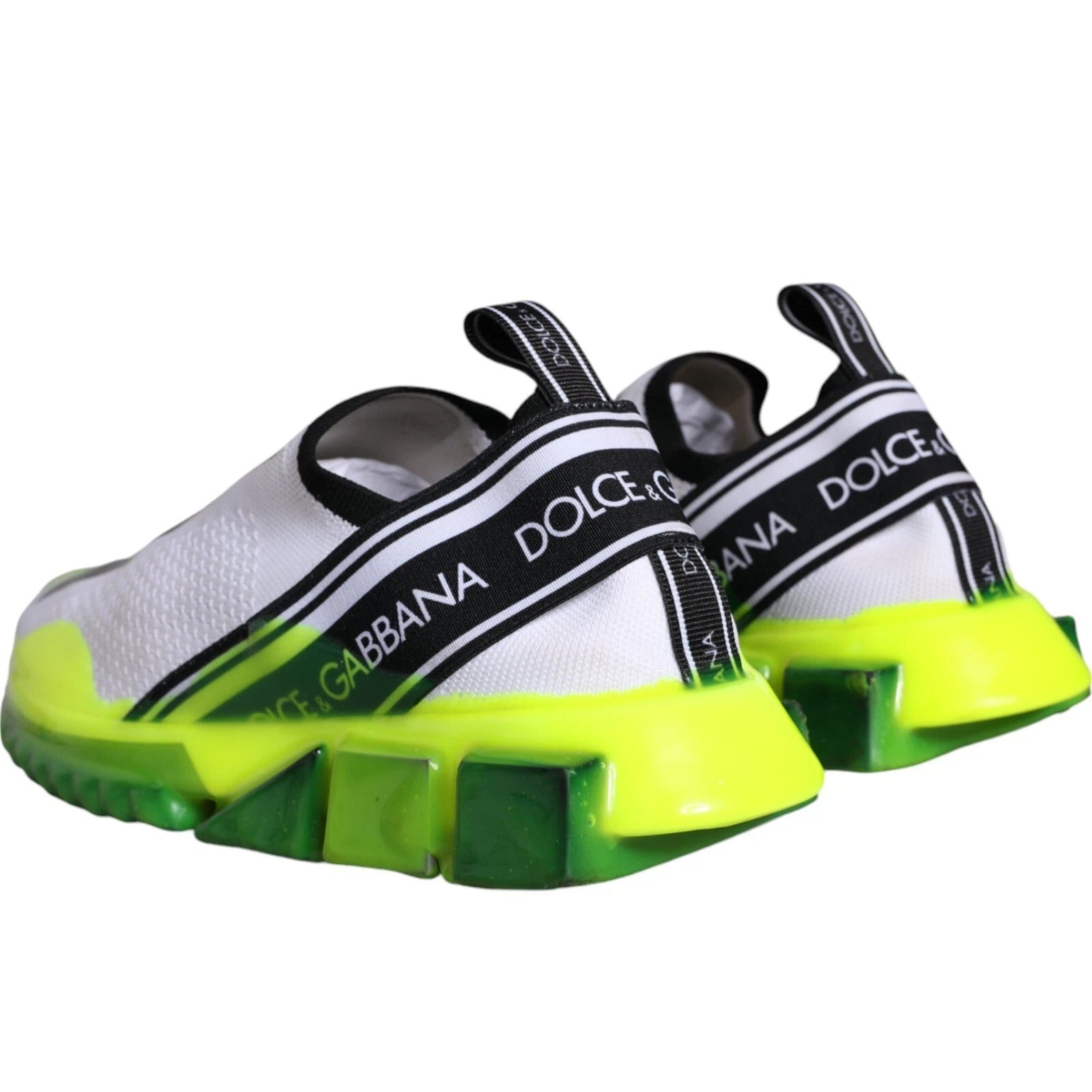 Dolce & Gabbana White Yellow Slip On Sorrento Sneakers Shoes | Regal Royce