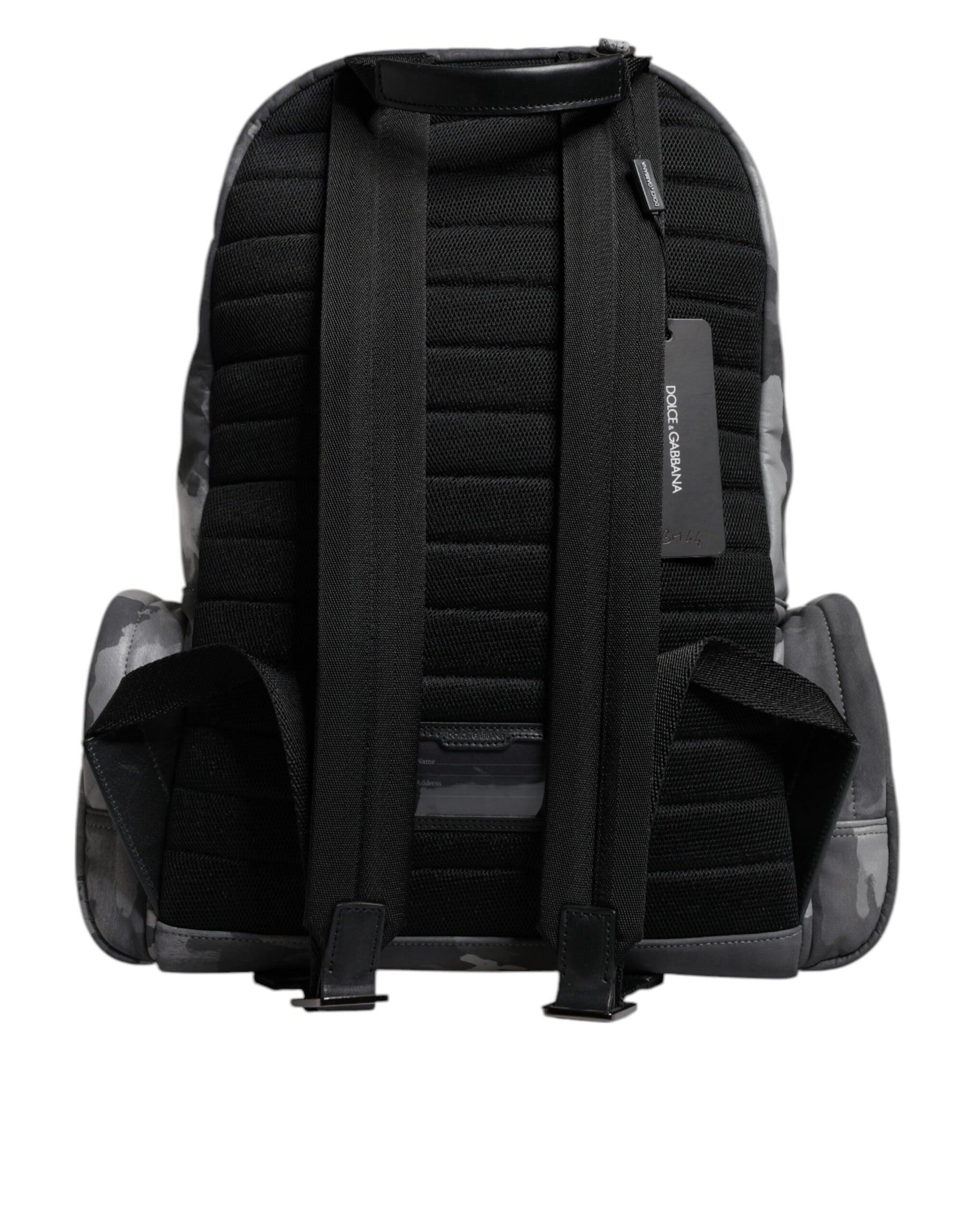 Dolce & Gabbana Gray Cotton Camouflage Logo Plaque Backpack Bag | Regal Royce