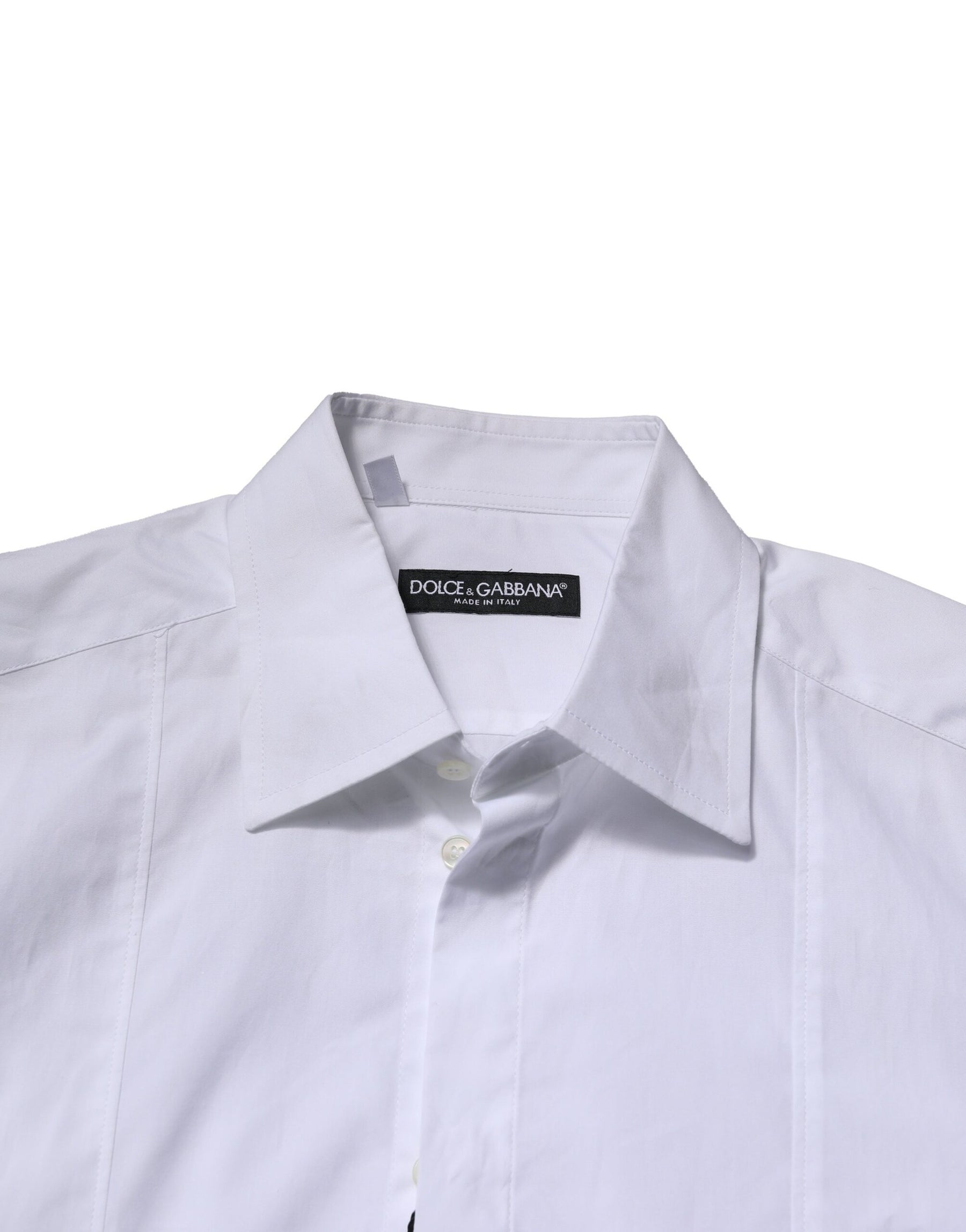 Dolce & Gabbana White Cotton Short Sleeves Men Formal Shirt | Regal Royce