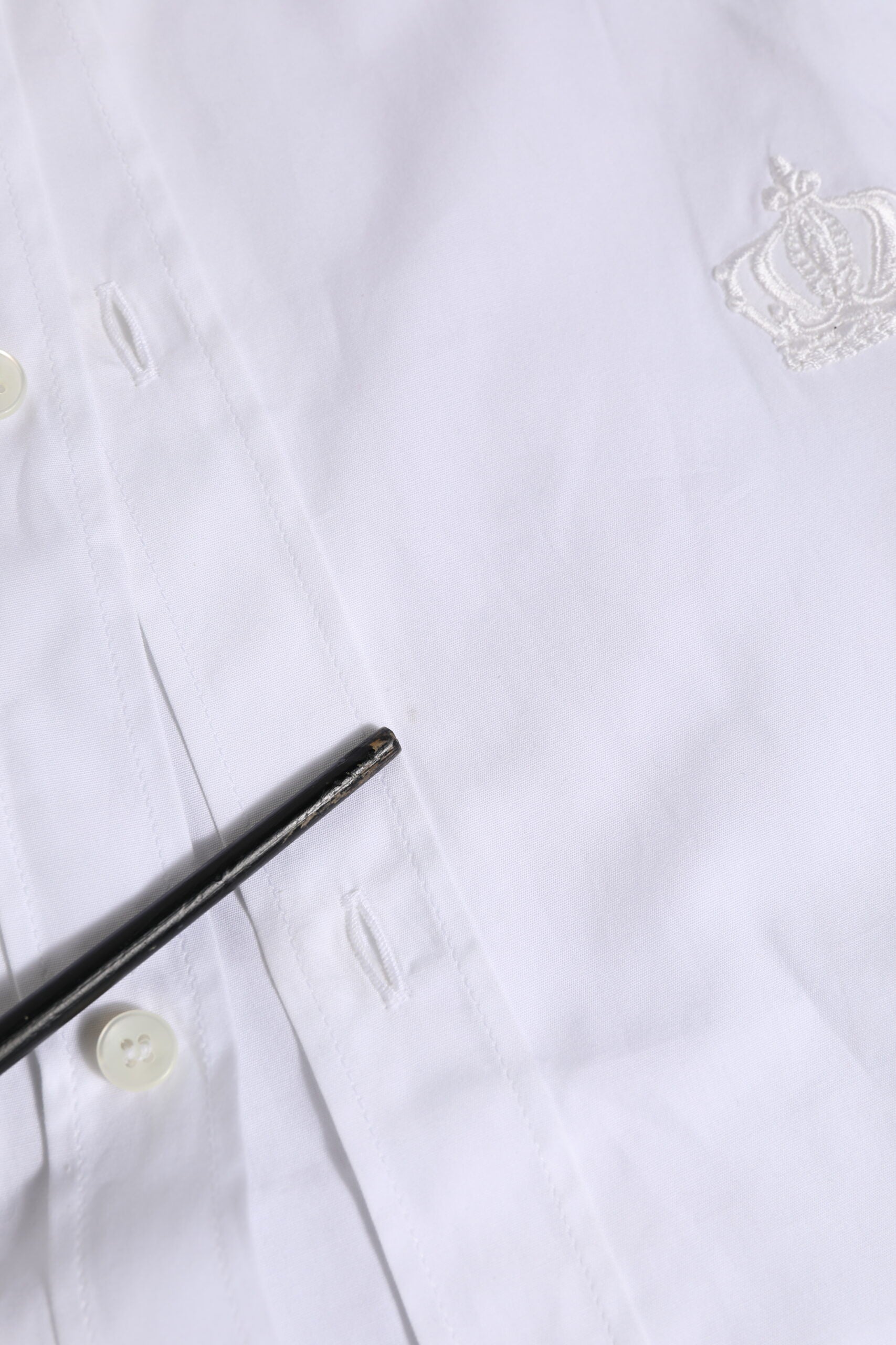 Dolce & Gabbana White Cotton GOLD Long Sleeves Formal Shirt | Regal Royce