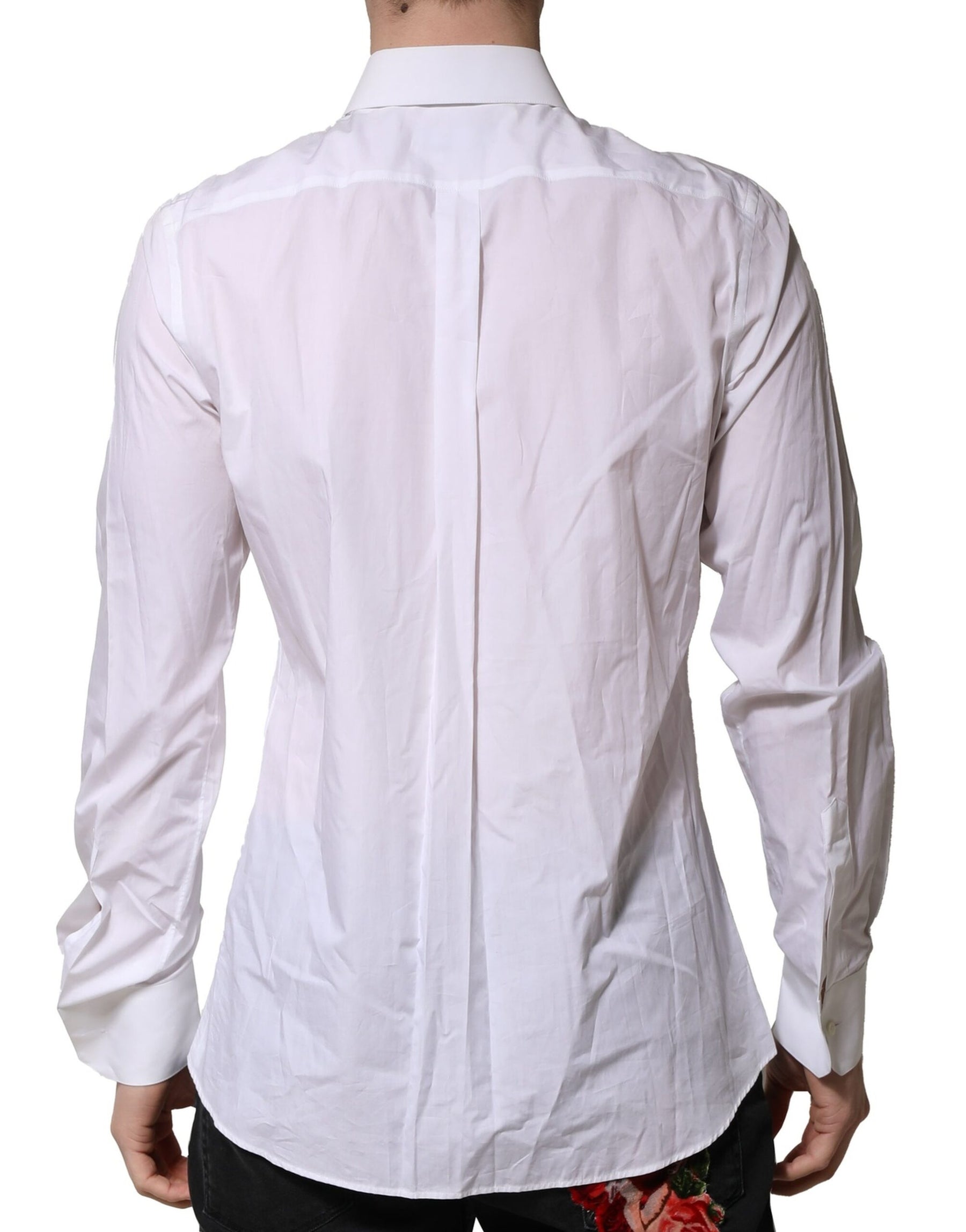 Dolce & Gabbana White Cotton MARTINI Long Sleeve Formal Shirt | Regal Royce