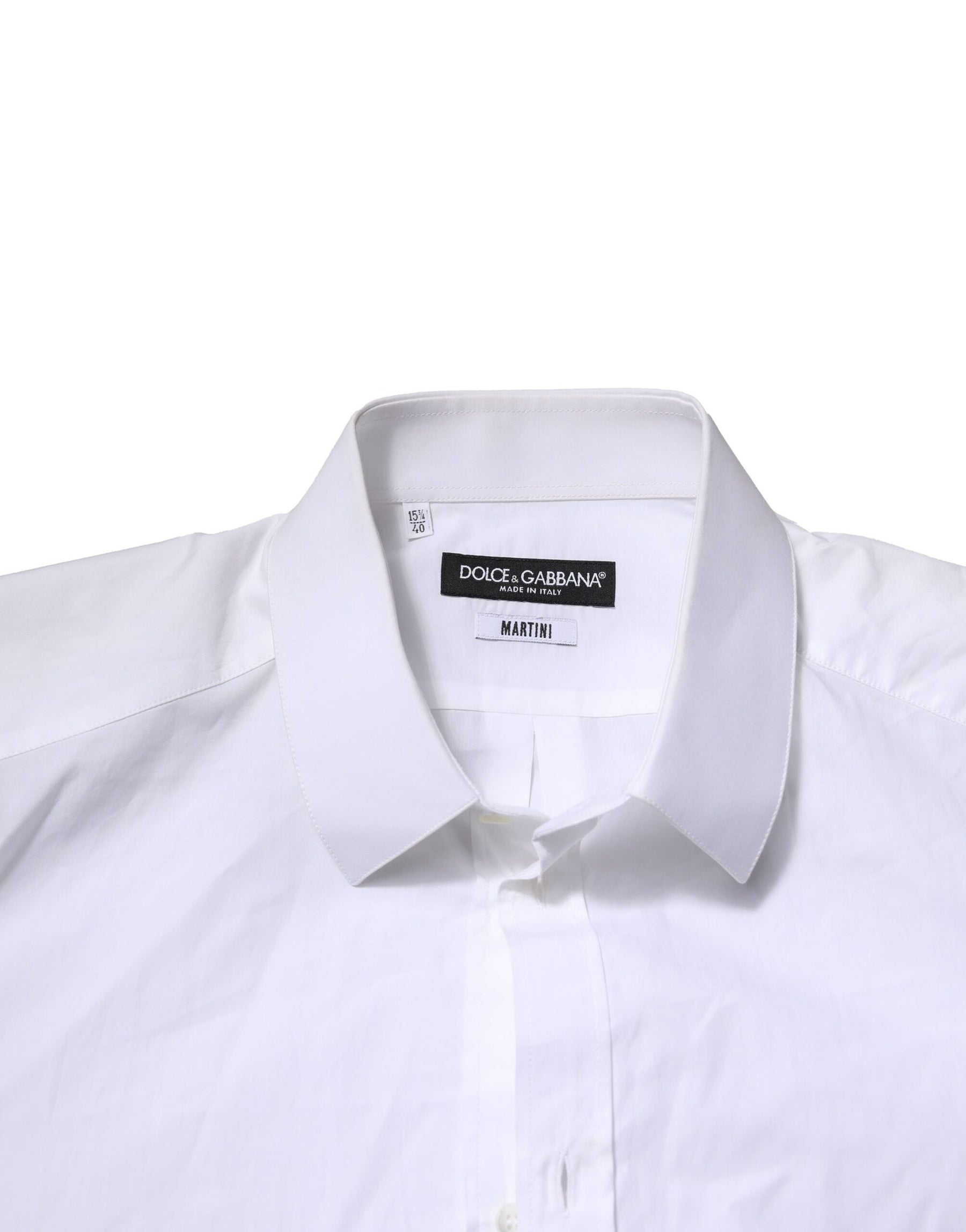 Dolce & Gabbana White Cotton MARTINI Long Sleeve Formal Shirt | Regal Royce