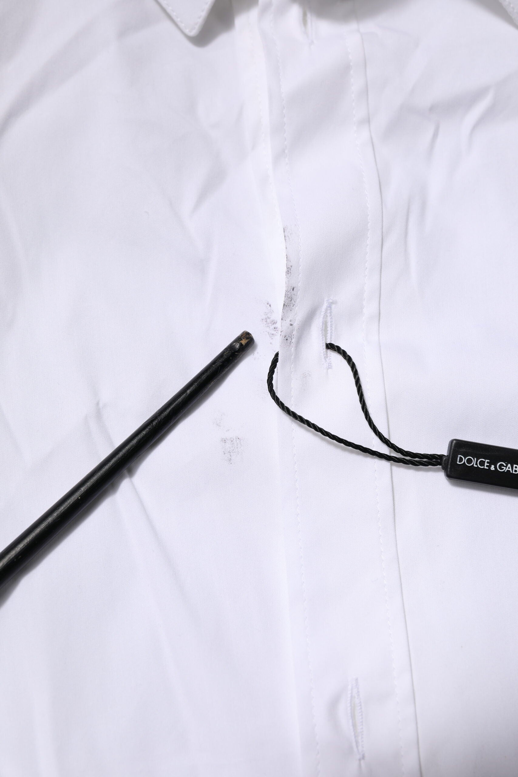 Dolce & Gabbana White Cotton GOLD Long Sleeves Formal Shirt | Regal Royce