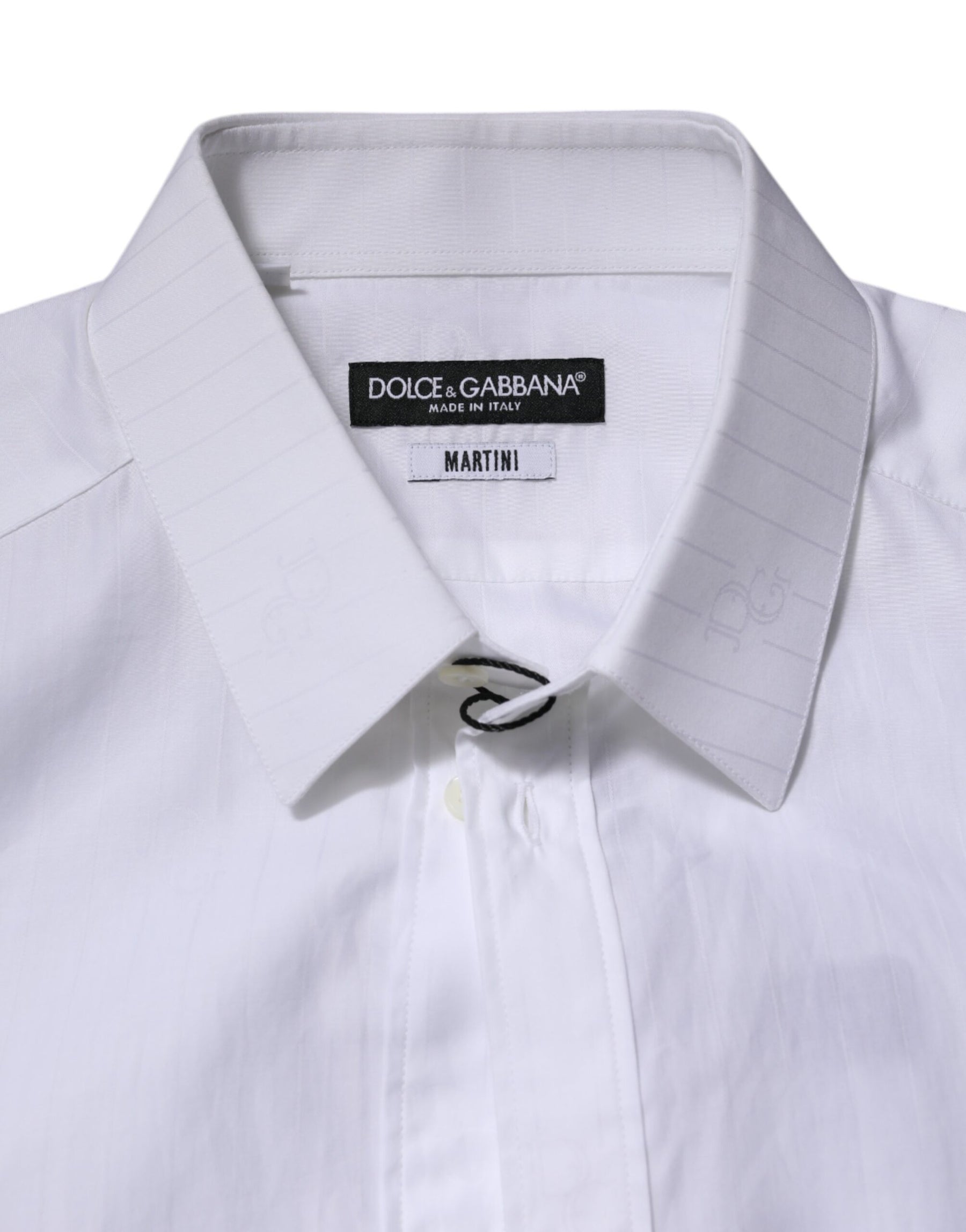 Dolce & Gabbana White Cotton MARTINI Long Sleeve Formal Shirt | Regal Royce