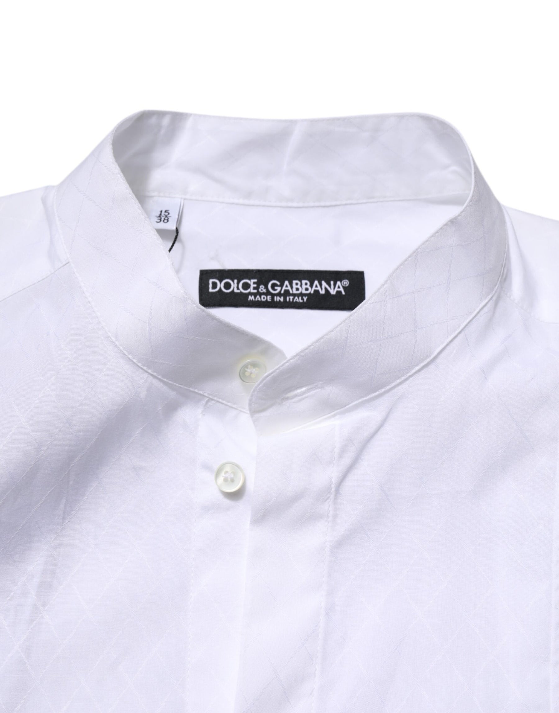 Dolce & Gabbana White Cotton Slim Long Sleeves Formal Shirt | Regal Royce