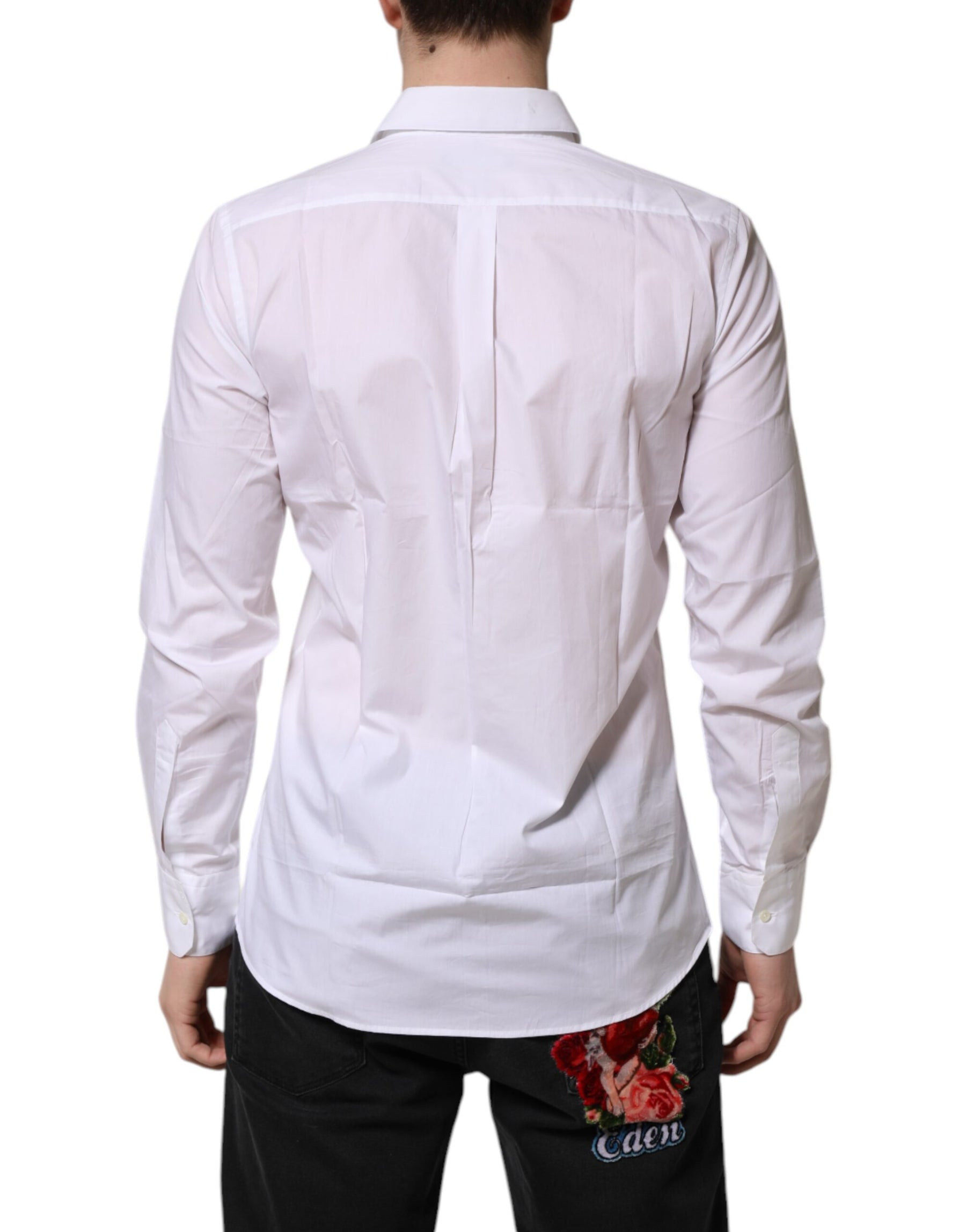 Dolce & Gabbana White Collared Long Sleeves Dress Formal Shirt | Regal Royce